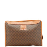 セリーヌ マカダム クラッチバッグ ブラウン PVC レザー レディース CELINE 【中古】